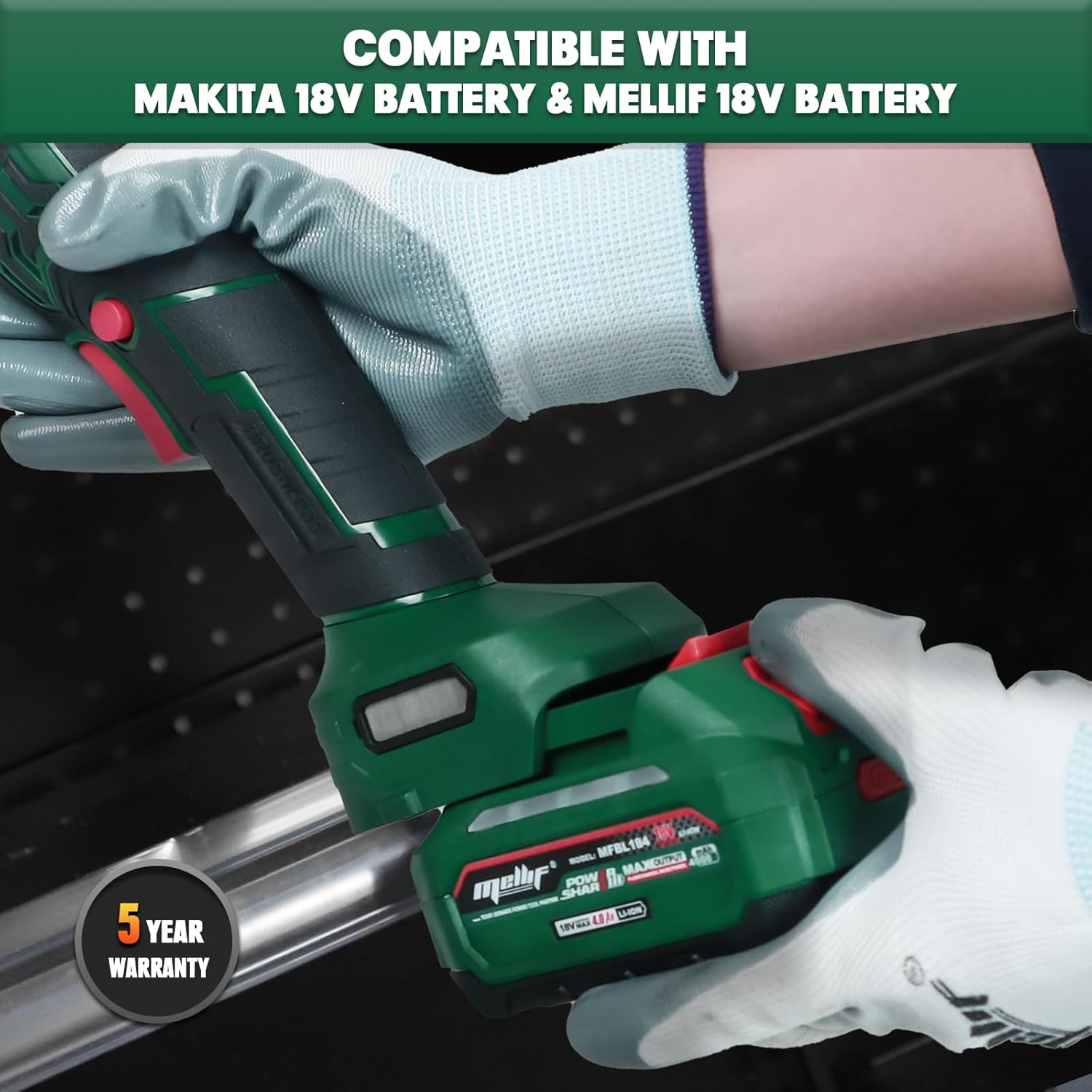 Cordless Buffer Polisher For 18V Battery, 6IN Brushless 3545 DA Car 6 Speeds