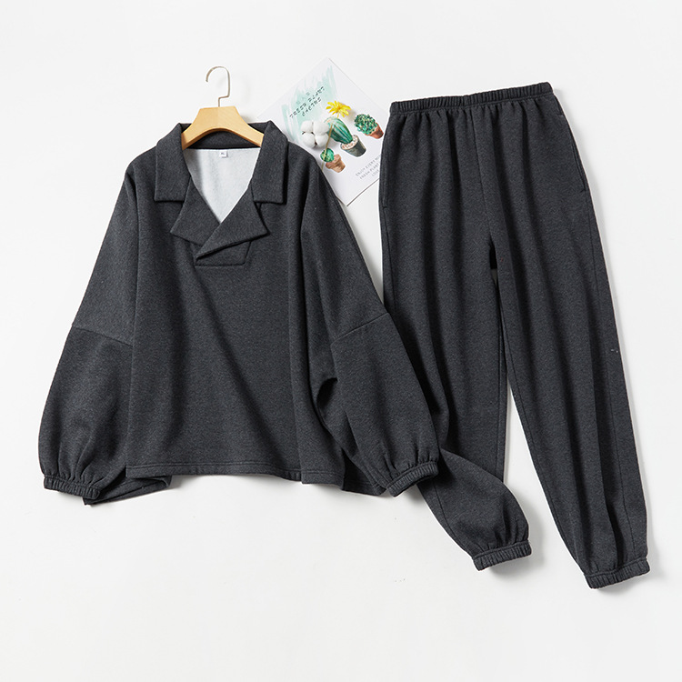 Women's Autumn Warm Long-sleeved Polyester And Cotton Suit Can Be Worn Outside