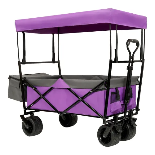 480Lbs Collapsible Wagon With Canopy,Wagon Stroller With 7