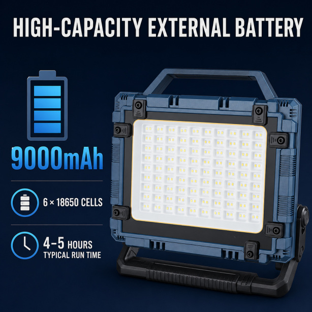 W8110-1 վերալիցքավորվող LED նախազգուշացման լույս՝ 18650 մարտկոցներով