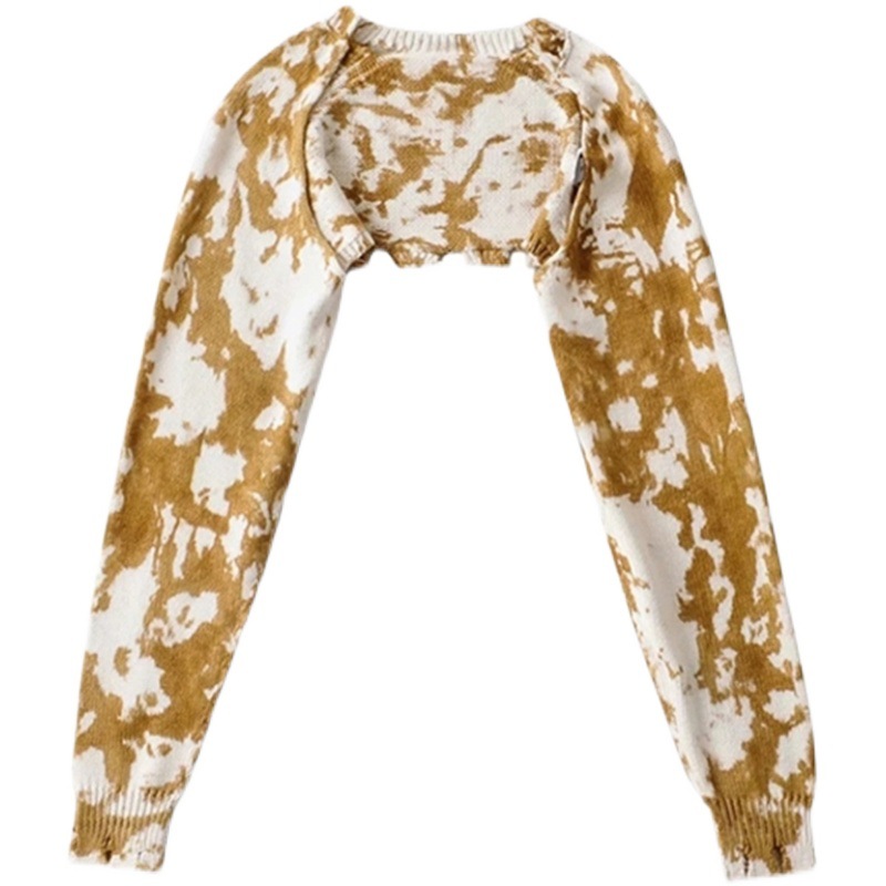 Title 5, Womens Tie-dye Ripped Knit Long-sleeved Shawl