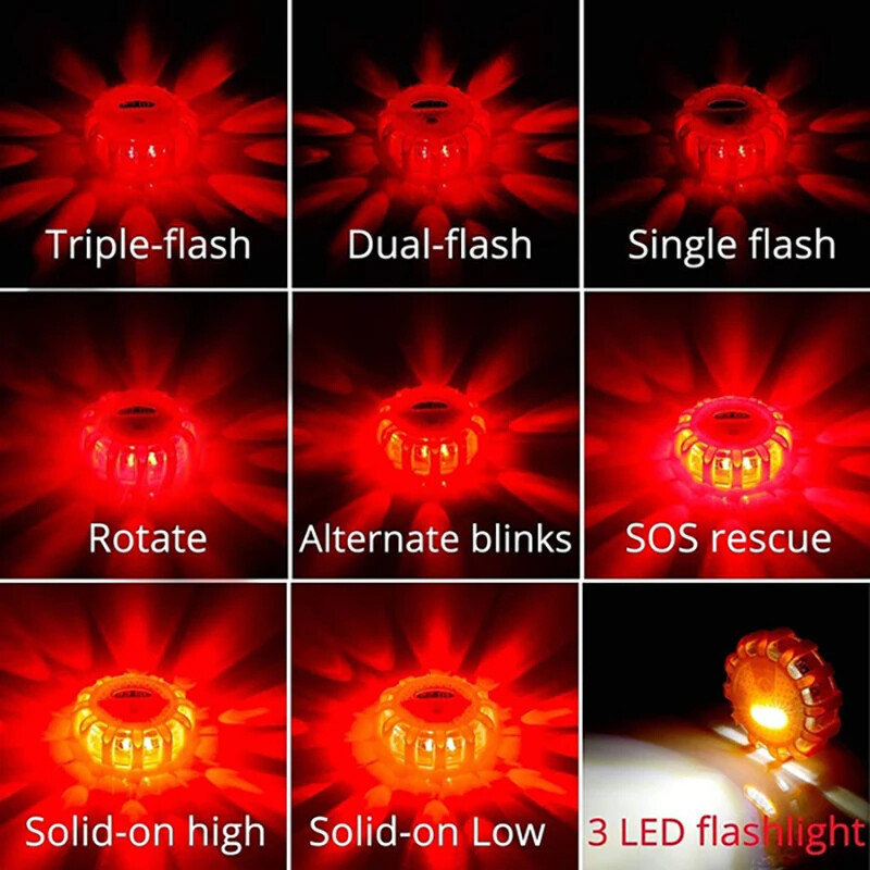 LED Warning Light Car Auto Amber Lamp Magnetic Flashing Strobe Beacon Emergency — image 3