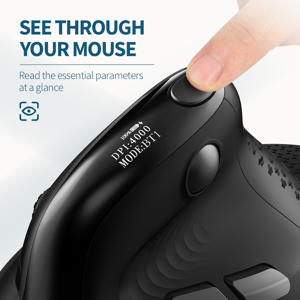 M618XSD Thumb Wheel Ergonomic Three-mode Bluetooth Rechargeable Mouse — foto 3