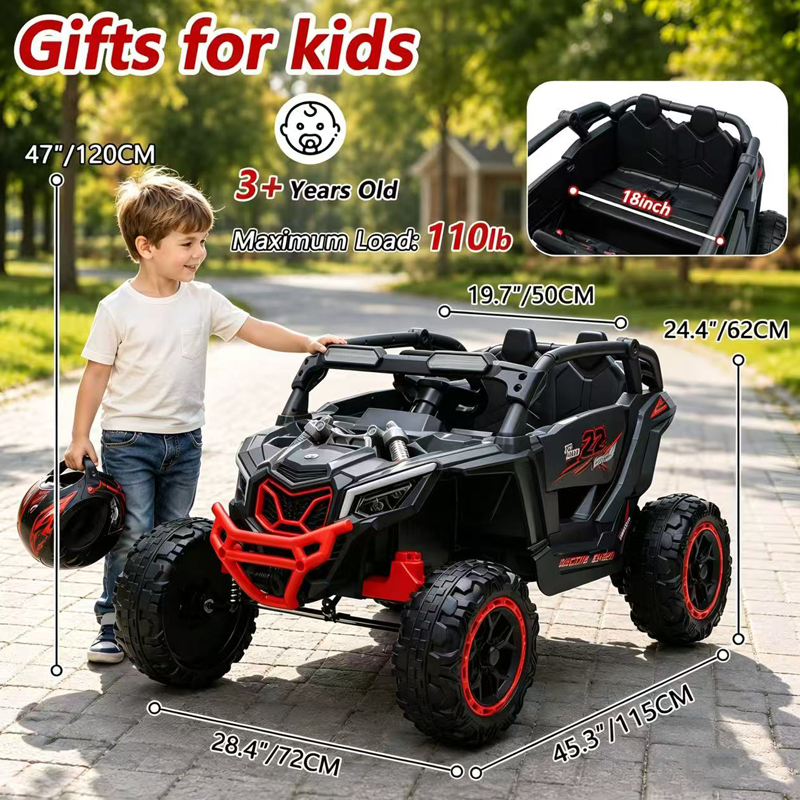 24V 400W Kids Ride On Car UTV W&Parents Remote Control,4-wheel Suspension, 3 Speed, Power Display,Bluetooth,MP3,Music,LED Light, Provide A Speed Of 4-8KM&H For Kids 4