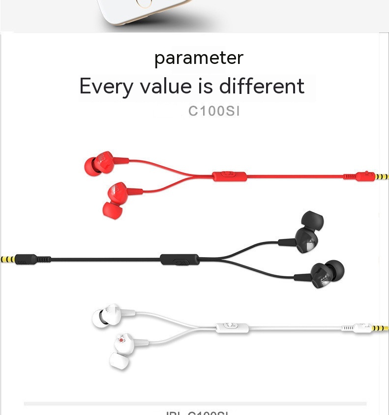 Earphone In-ear Dynamic Bass Boost Subwoofer Music Mobile Phone Earphone In-ear Wired