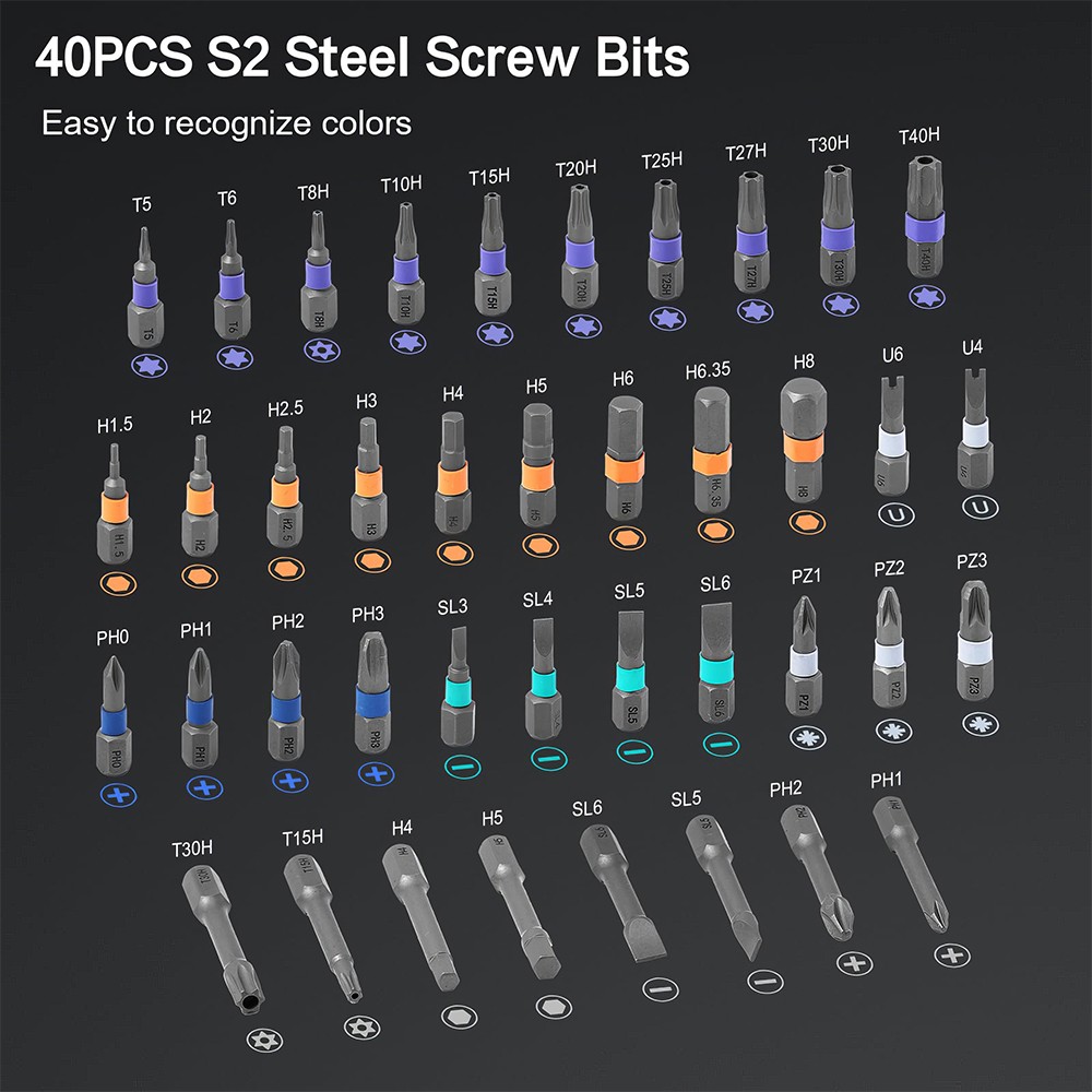 42 In 1 Magnetic Screwdriver Set DIY Ratchet Set,Multi Bit Drive — image 8