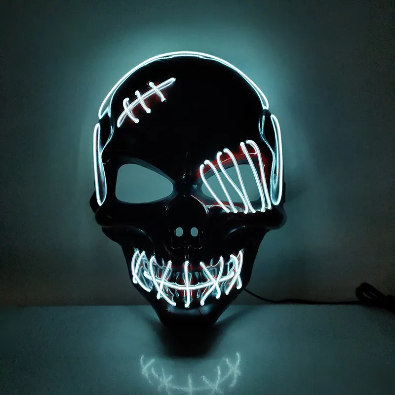 Scar One-eyed Pirate Mask Bloody Horror Cold Light Halloween Mask Led Glowing Mask – image 4