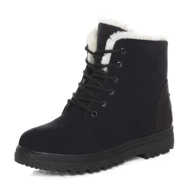 Winter Snow Boots With Warm Plush Ankle Boots For Women Shoes Black - Shop at LoveMi
