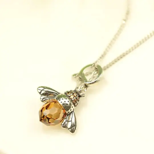 S925 Silver Necklace Pendant European And American Fashion Crystal Beee