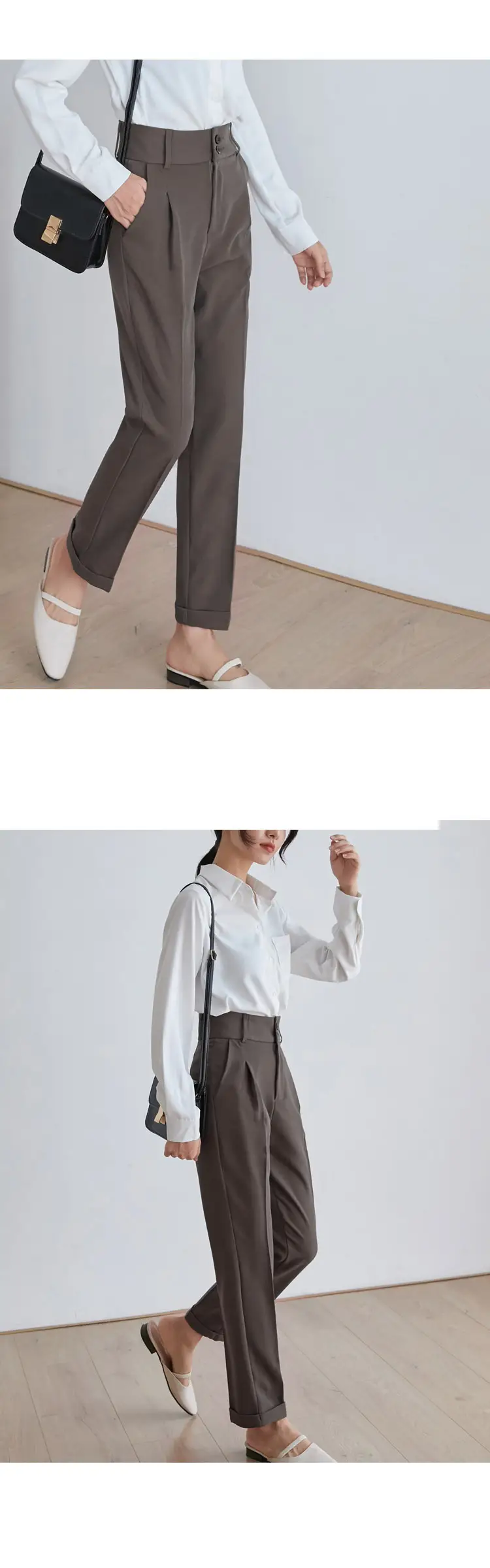 Women's Straight Loose Nine-point Drape Cigarette Trousers