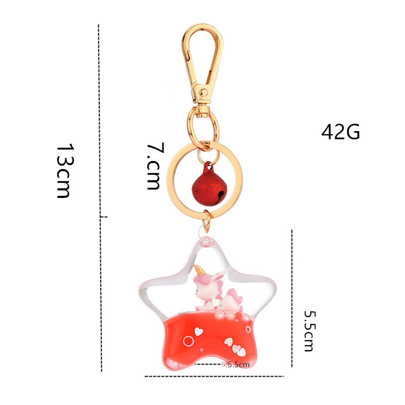 Title 5, New Trendy Acrylic Five-pointed Star Keychain B...