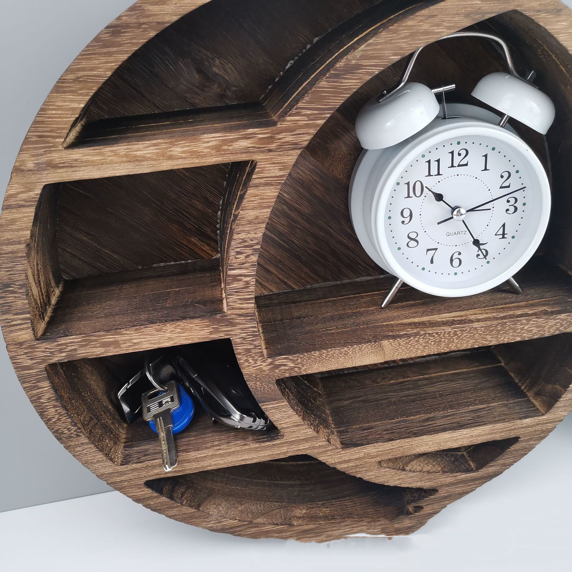 Round Wooden Moon Wall Shelf, picture 3 of 4