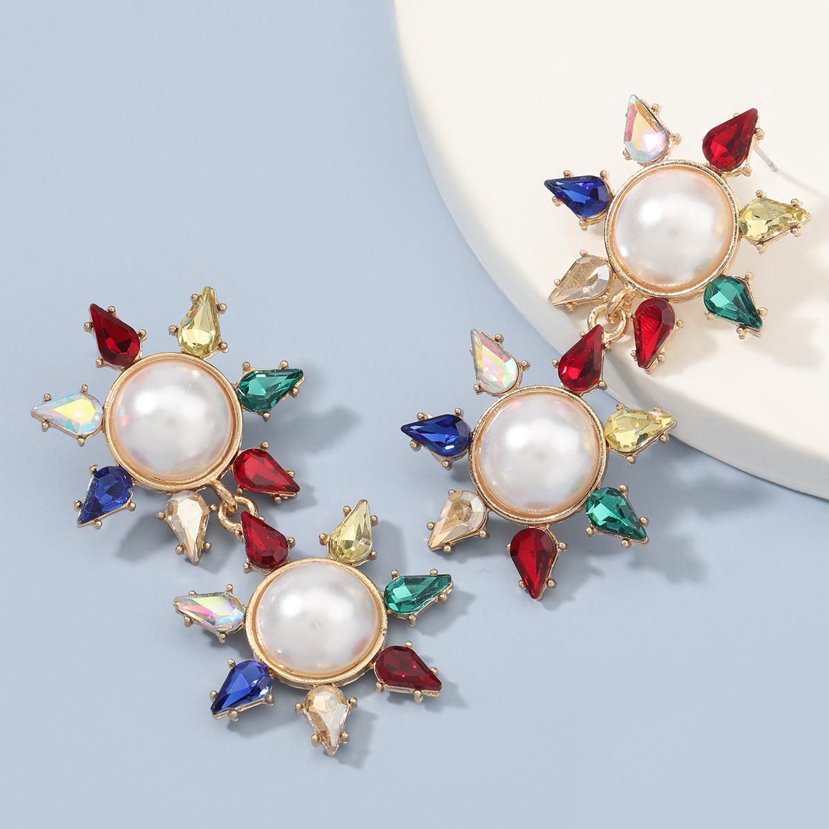 Pearl Flower Earrings Female Beautiful European And American Earrings