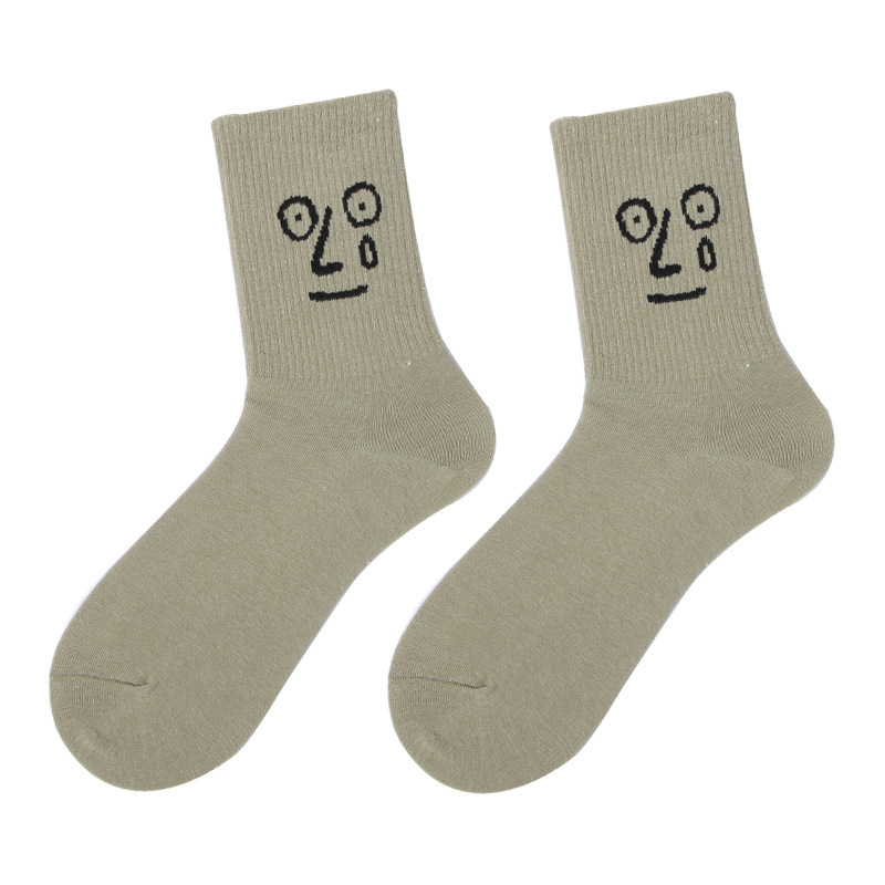 Title 2, Funny Face Womens Cotton High-Top Socks, add f...