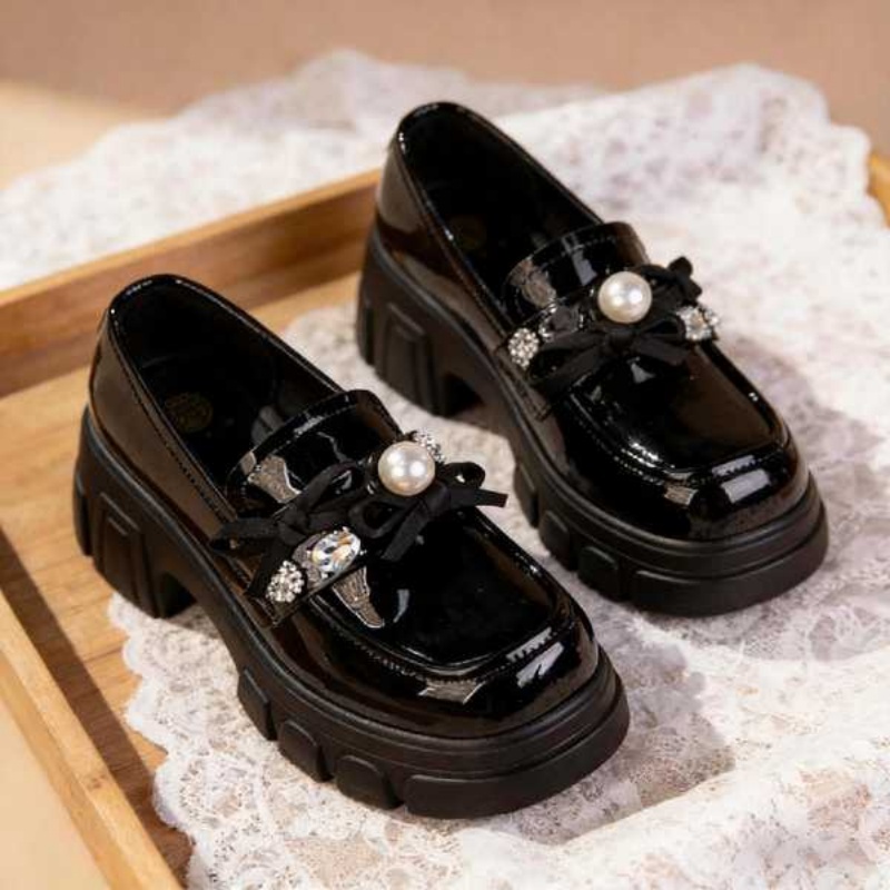 New Platform Loafers For Women - Chunky Heel Commuter Shoes, Vintage British School Style JK Leather Shoes, Versatile Flats For Dresses