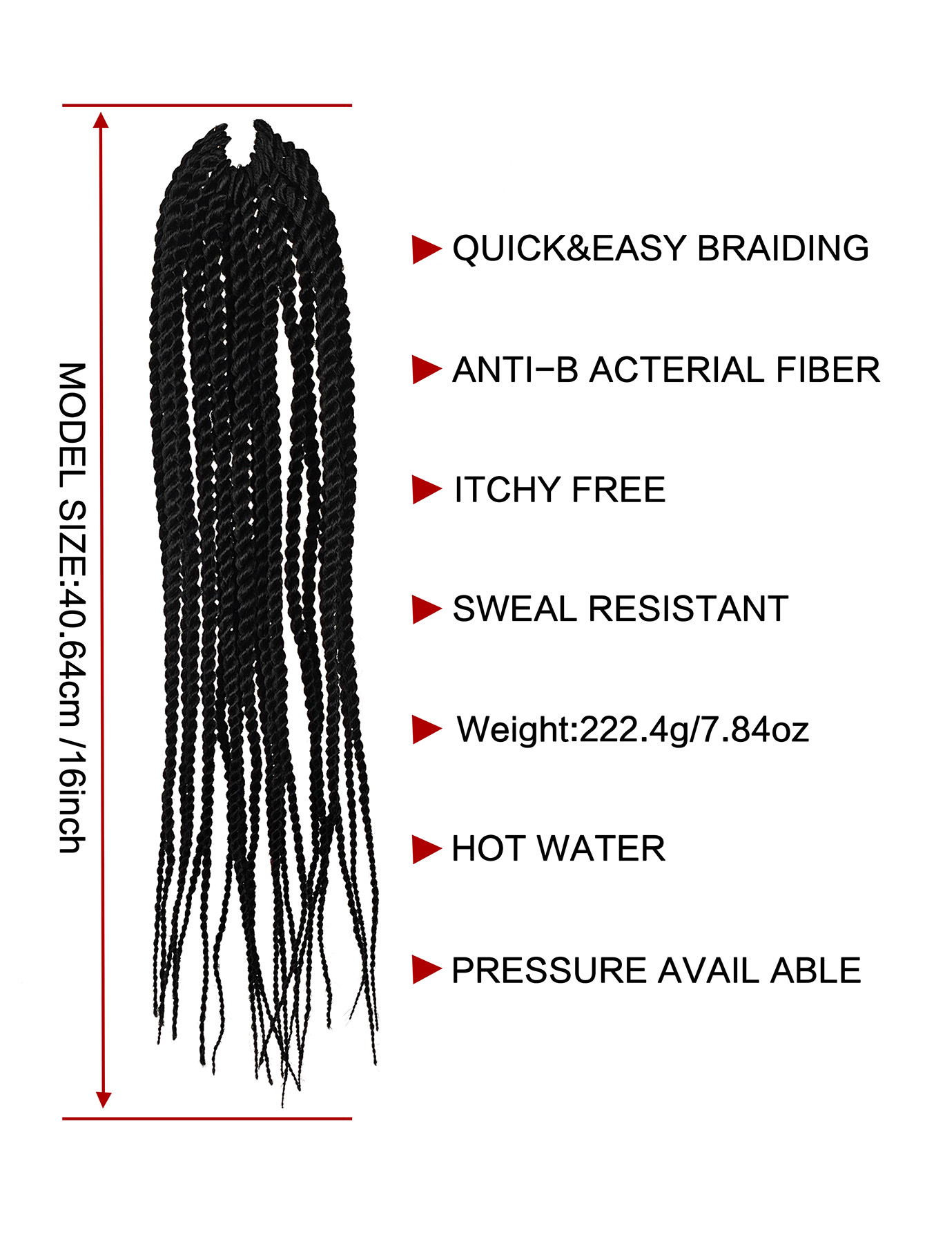 Senegalese crochet braid hair - 16 inch. 4X EZ SENEGALESE BRAID16 Long Crochet braid synthetic hairstyle black burgundy brown ladies box braid crochet hair-16 inch -1Pack*80Strands Color : 1/1B/2 Extension Length 16 Inches Installation Type Sew-In About t