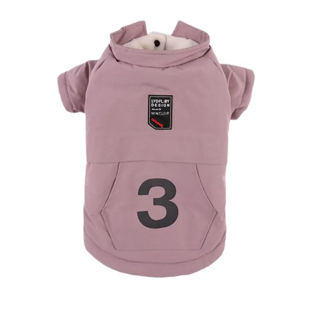 New Autumn And Winter Plus Velvet Digital Coat Dog Clothes Pink - Shop at LoveMi