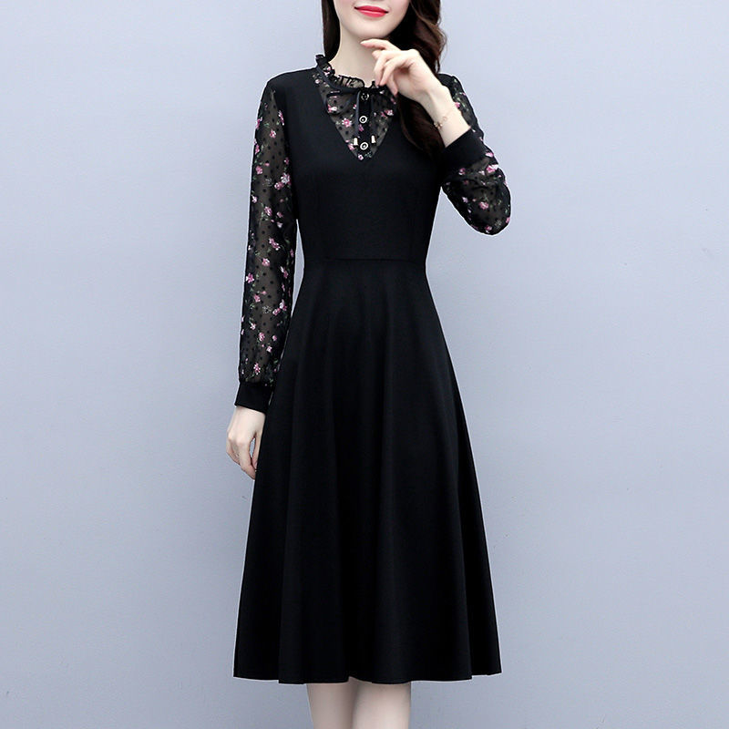 Floral Chiffon Stitching Dress New Plus Size Women's Clothing