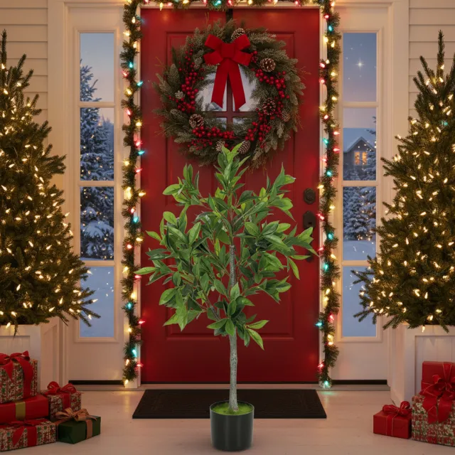 Artificial Tree Christmas Potted Plant Natural Green Holiday Decor For Living Room Office Home Green - Shop at LoveMi