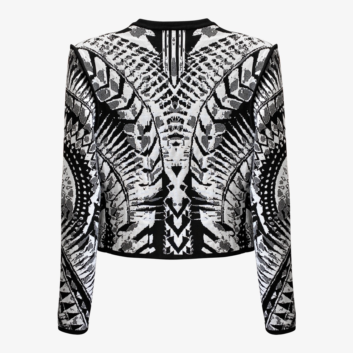 High-end Black And White Contrast Knit Cardigan