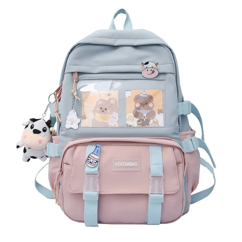 Large Capacity Cartoon Backpack Junior High School Student Backpack - Pink