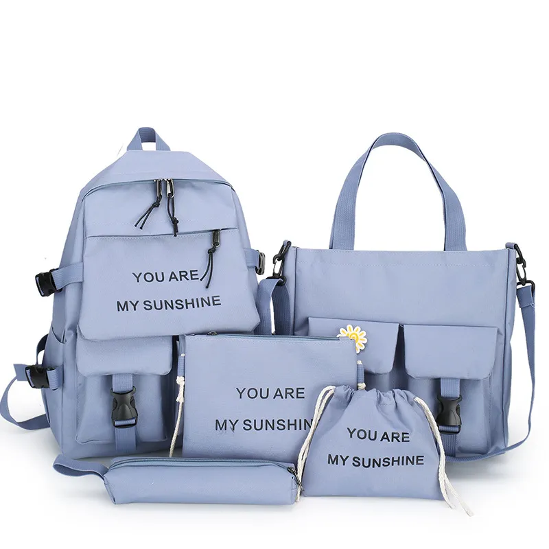 Women's Fashion Large Capacity Prep Backpack - Blue