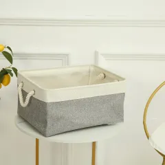 Foldable Storage Basket For Washed Dirty Clothes - White Spell Light Grey - View 1