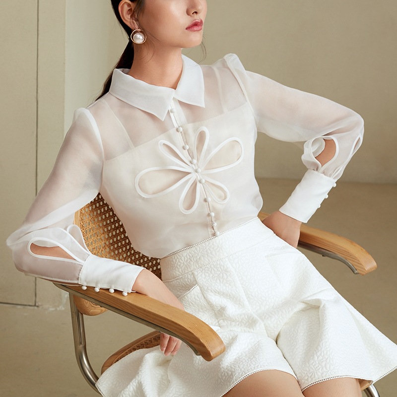 Organza Top Shorts Small Fragrance Two-piece Set