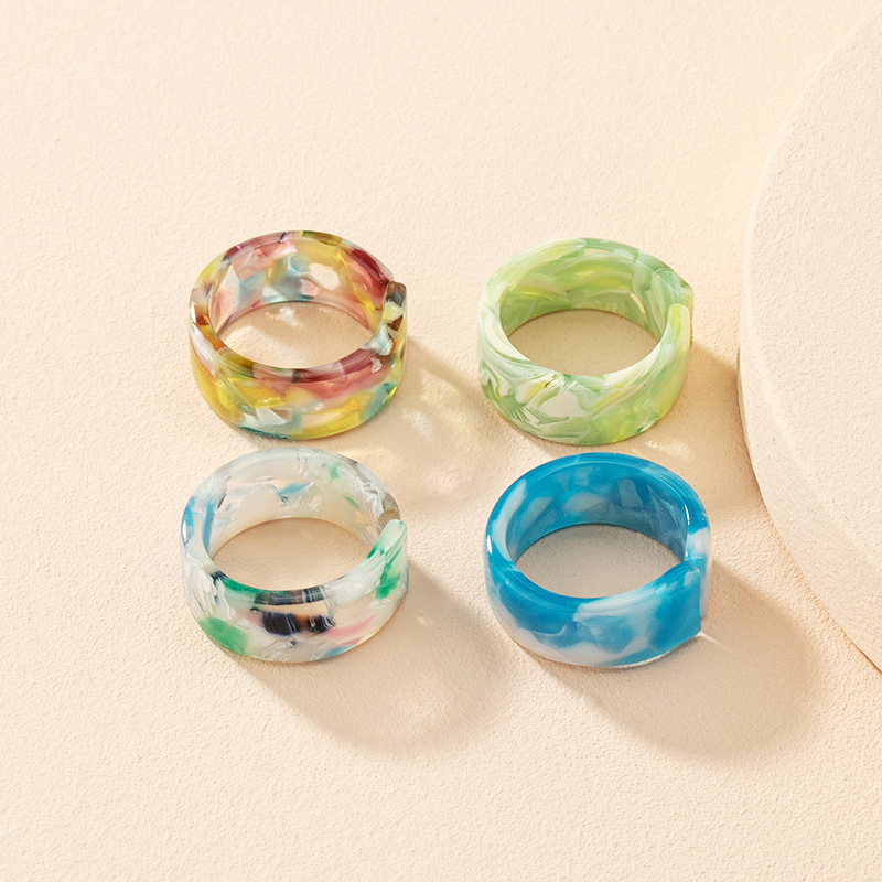 Simple And Fashionable Acrylic Resin Ring Women