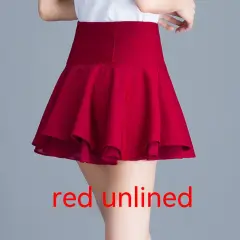 New Spring And Autumn High Waist Stretch Pleated Chiffon - Wine Red Without Lining - View 1