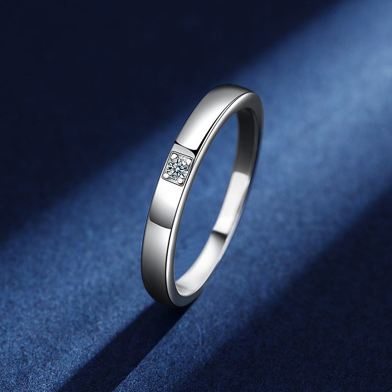 A Pair Of Simple Mosangshi Popular Wedding Rings S925