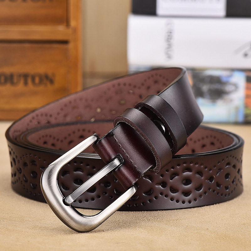 Title 2, Ladies Hollow Pin Buckle Punch Free Belt