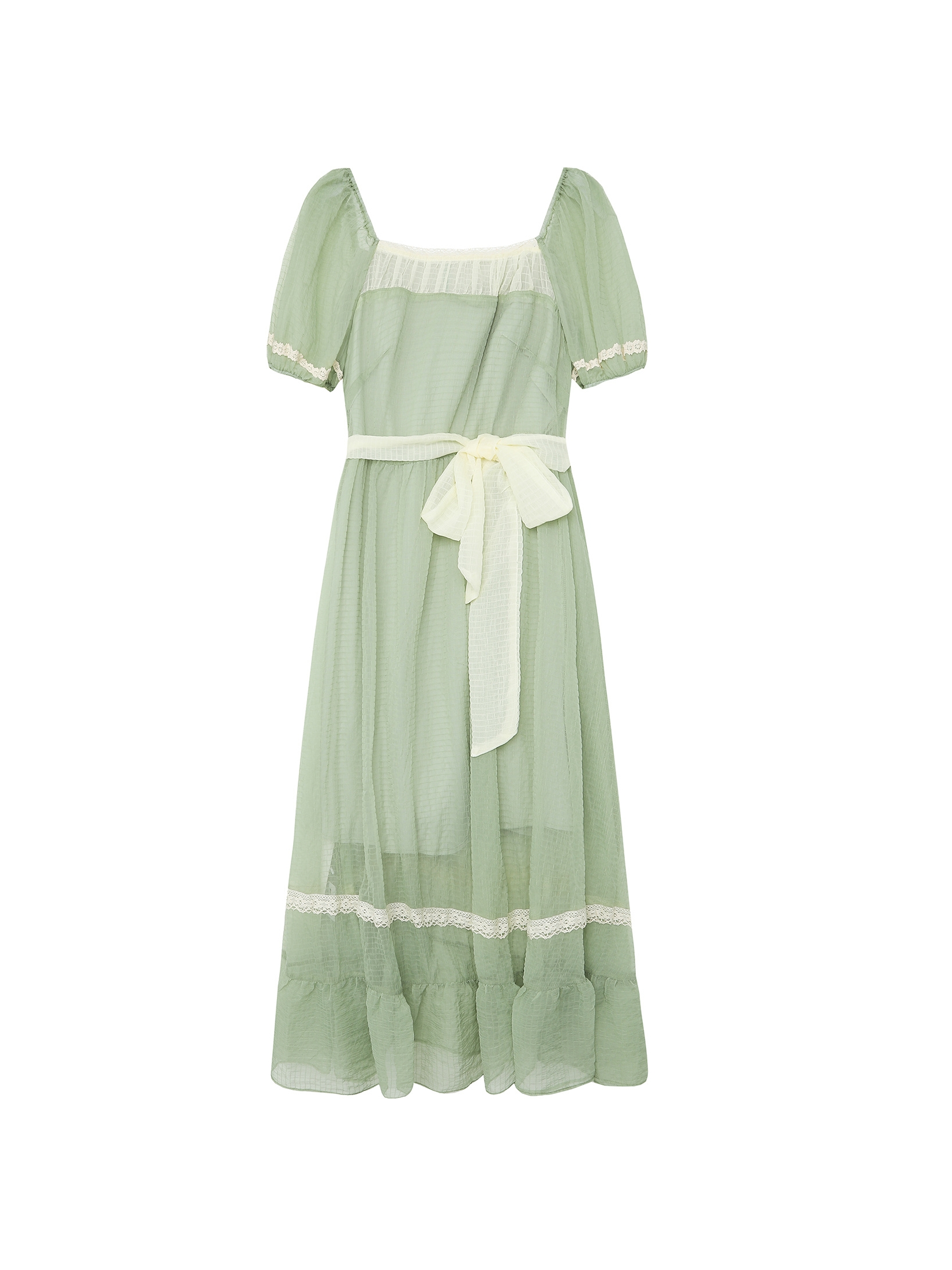Chiffon Square-Neck Long Dress, picture 5 of 5