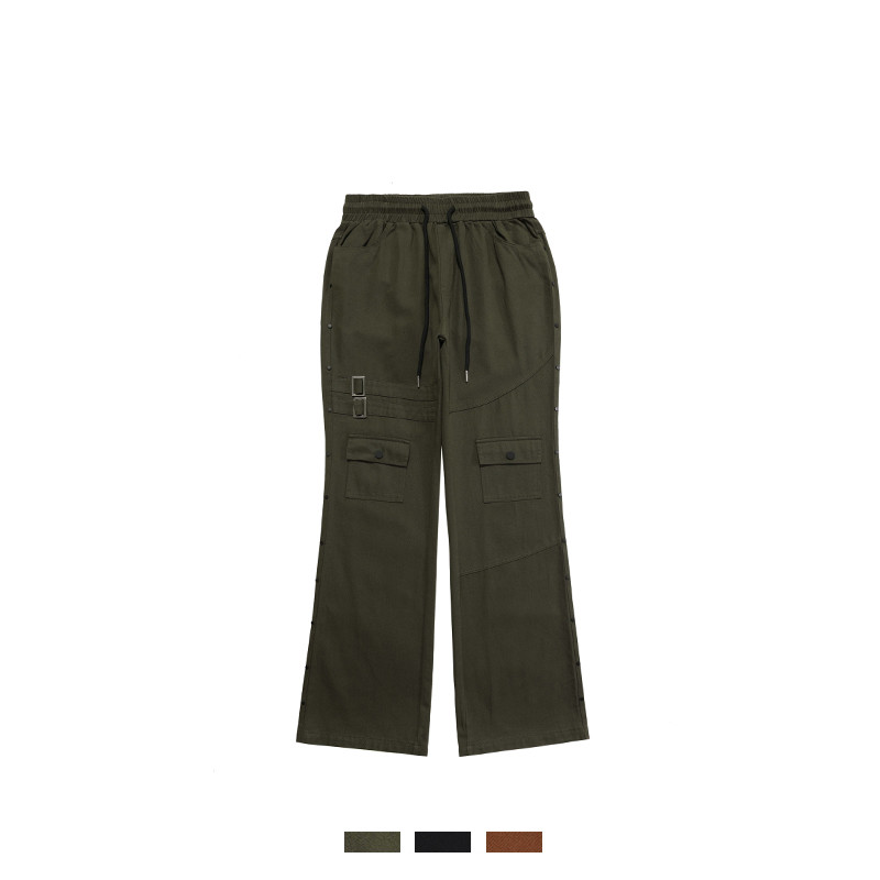 Japanese Retro Multi-pocket Loose Cargo Trousers
