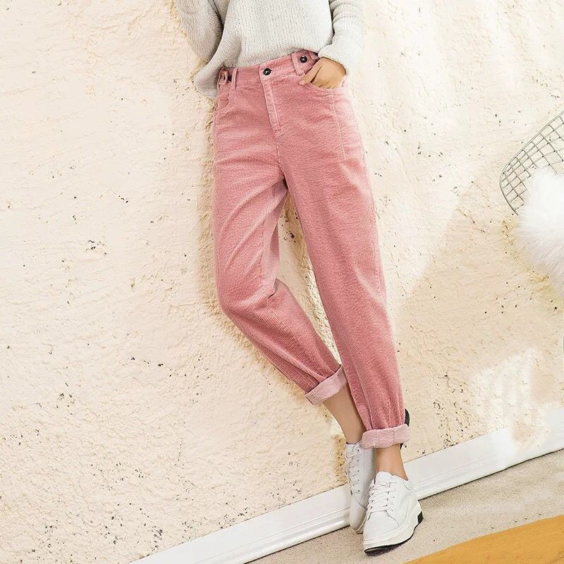 Title 18, Women Pants Loose Corduroy Harem High Waist