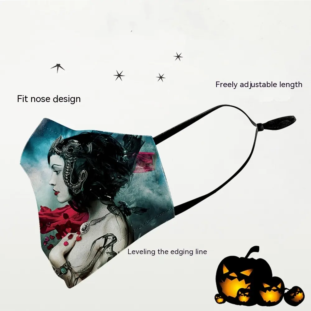 Digital Printing Wansheng Face Mask Skull Double-layer Dust