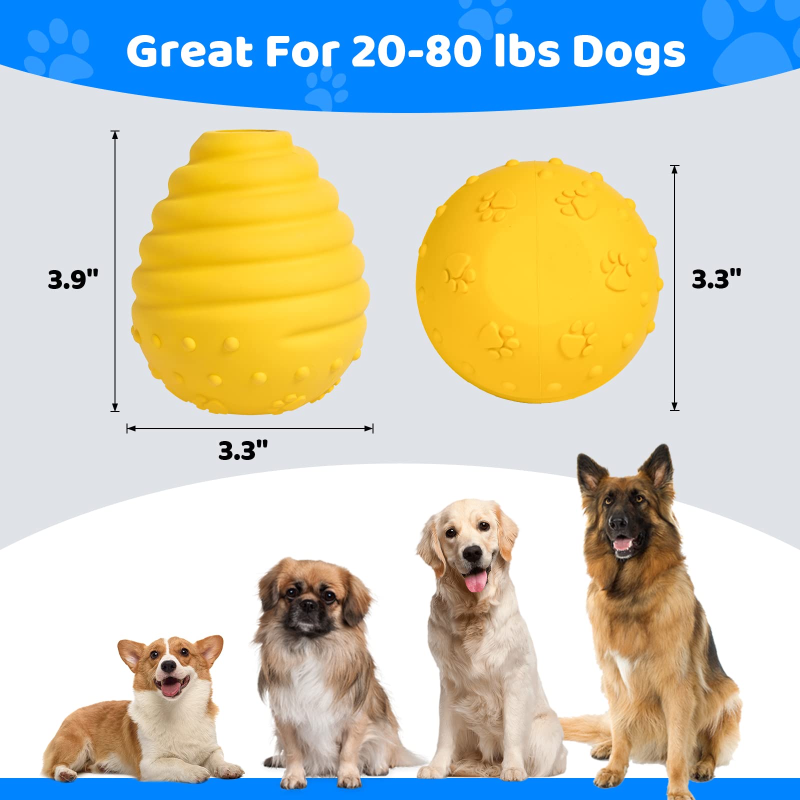 Egg-shaped Dog Food Teething Toy Yellow