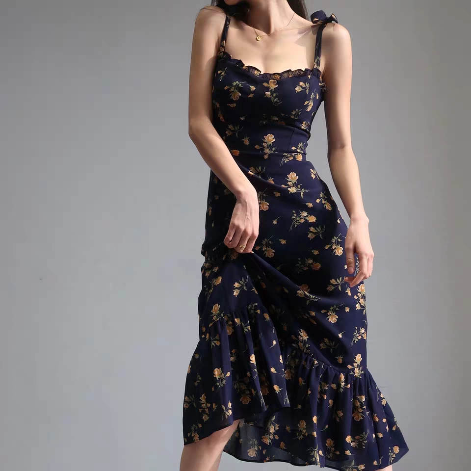 Floral Chiffon A-Line Dress, picture 3 of 6