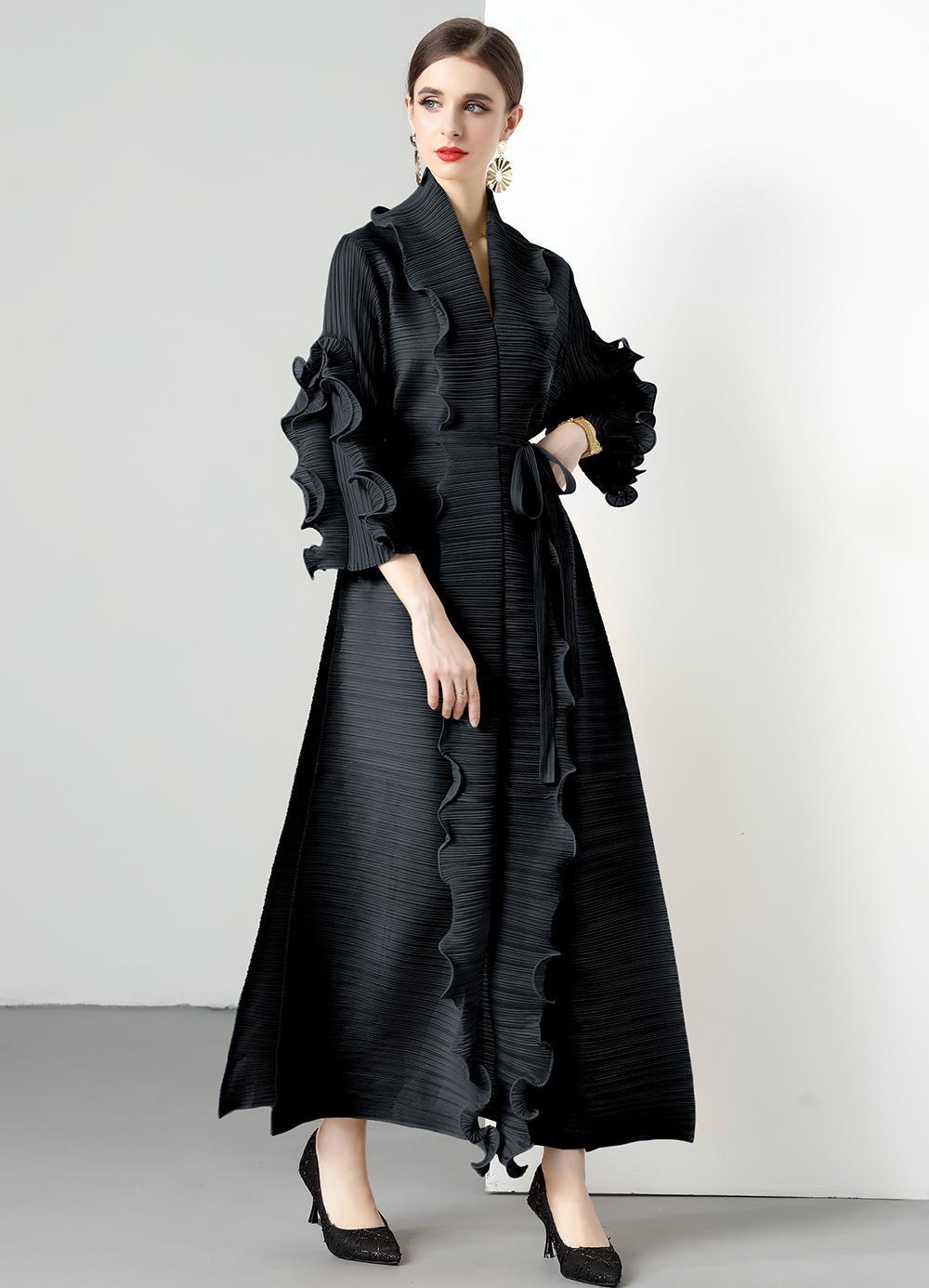 Pleated Petal-Sleeve Maxi Dress, picture 9 of 11
