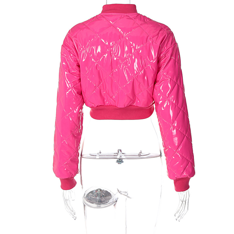 Title 11, Short Down Shiny Patent Leather Breasted Stand-...