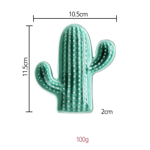 Ceramic Small Saucer Household Dipping Sauce Creative Personality Cute Dark Green Cactus - Shop at LoveMi