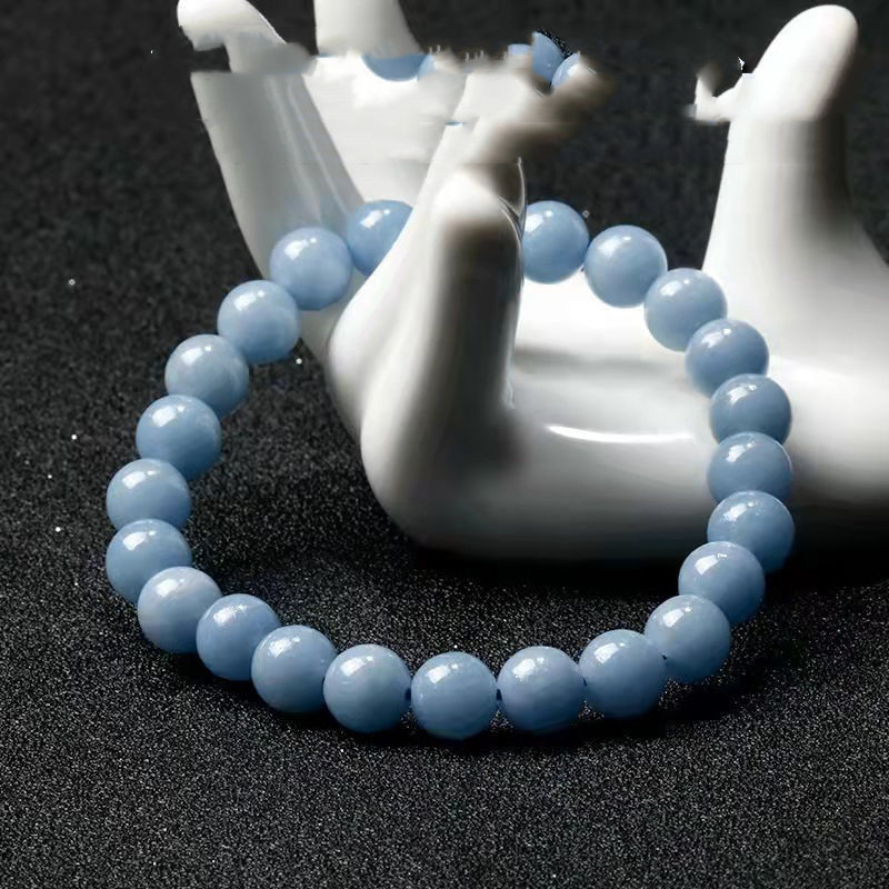Versatile Blue Anhydrite Single Circle Crystal Bracelet