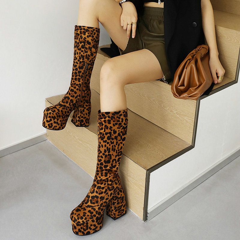 Platform Platform Thick Sole High Boots Elastic Thin Skinny Long