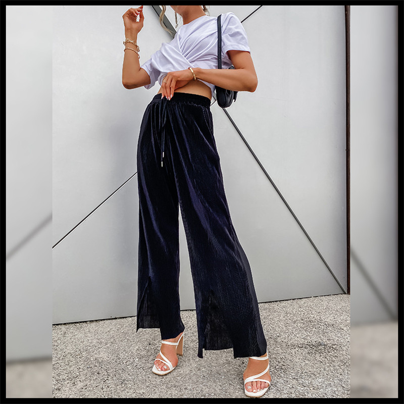 Title 6, Slit Street Breathable Wide-leg Pants Trend