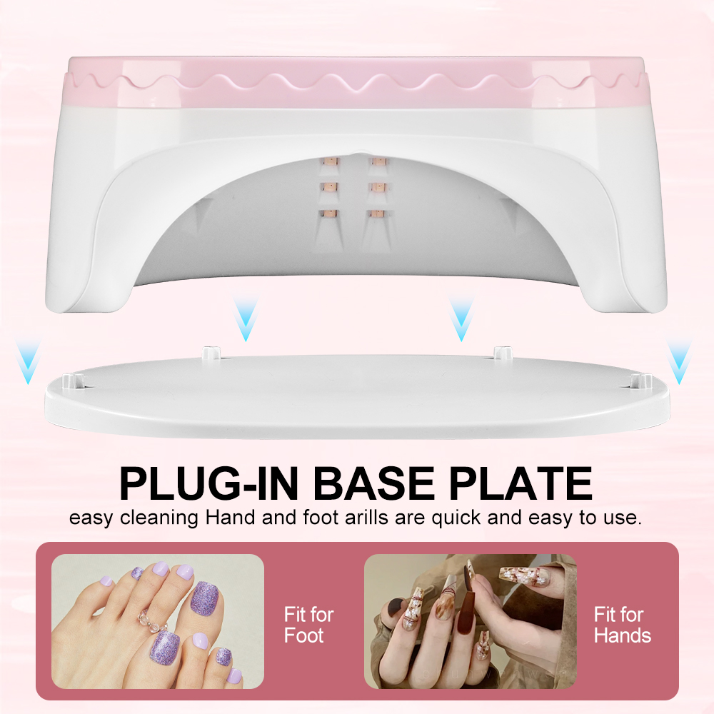 UV Nail Dryer Gel Nail Lamp, LED Light For Gel Polish-4 Timers Professional Nail Art Accessories Nail Lamp With 42 Beads & Touch Display, Shining Crystal Decorations, Curing Gel Toe Nails