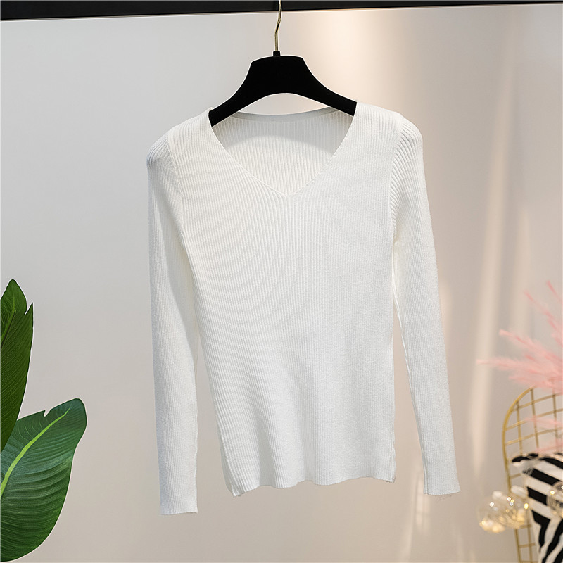 Title 12, Autumn and Winter V-neck Knitted Long-sleeved S...