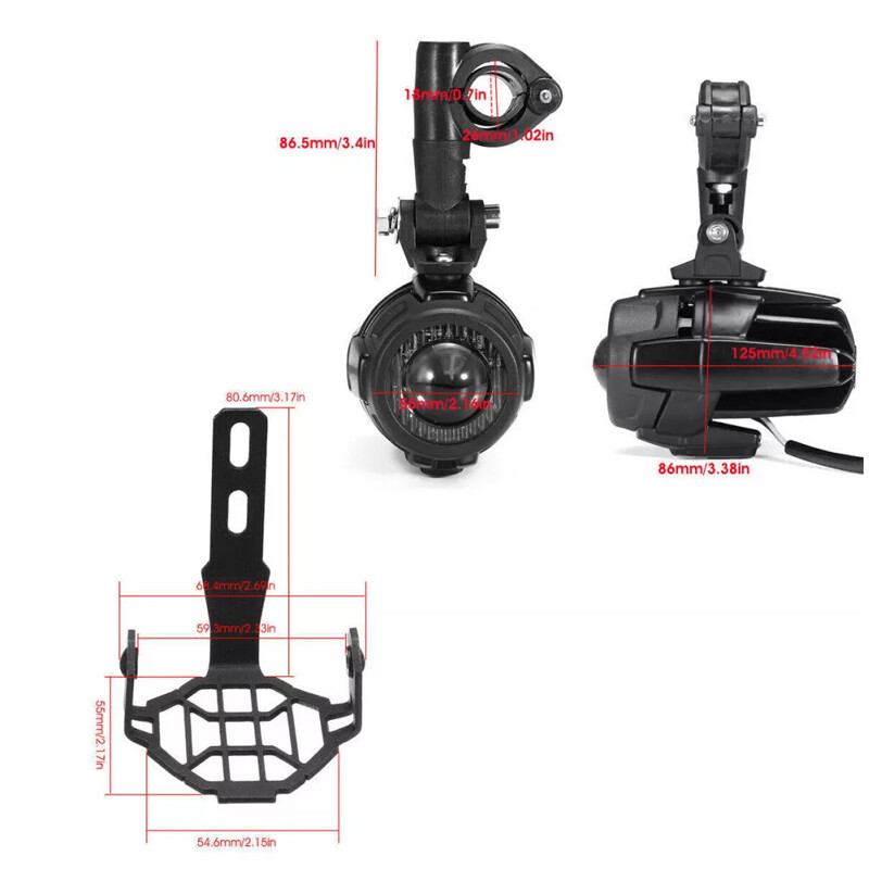 2x Black Motorcycle LED Spot Light Auxiliary Headlight Driving Fog Lamp — image 11