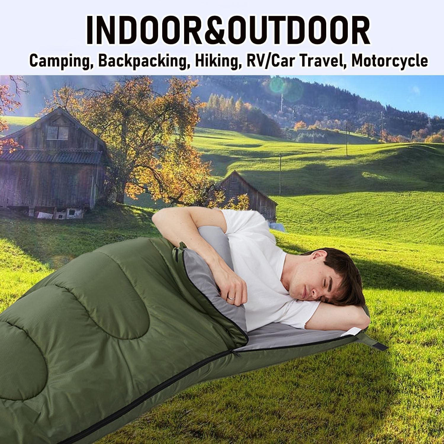 Single Sleeping Bag 0.95KG Military Green — image 9