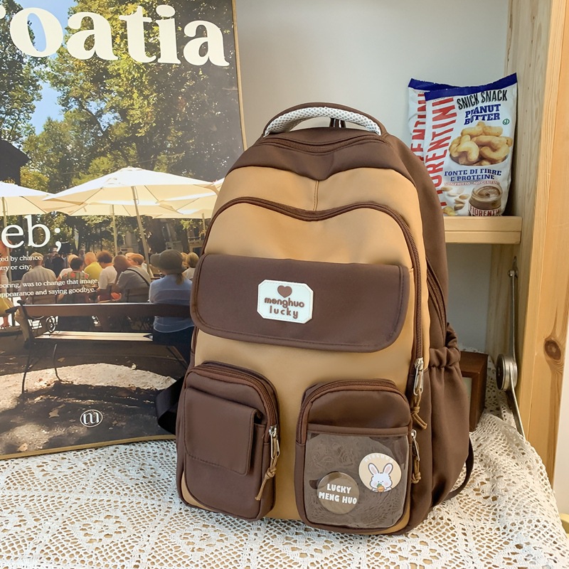 Cute Campus Preppy Backpack Large Capacity Multi-pocket Bags Women Primary Junio - Picture 13 of 18