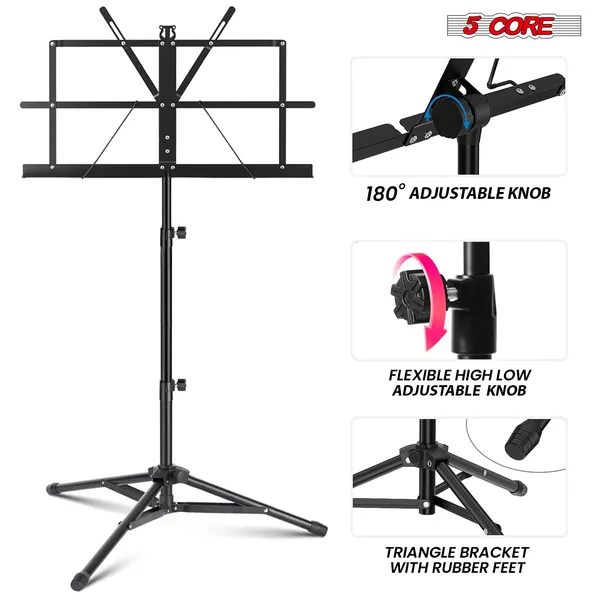 5 Core Music Stand Adjustable Desktop Book Stands Portable S